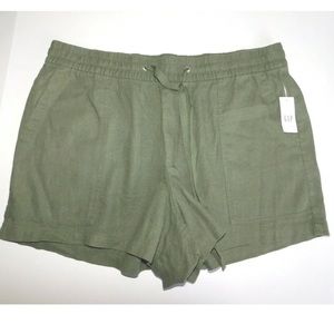 ✅MAKE OFFER! NWT Gap Women's Linen Pull-On Washwell Green/Olive Shorts